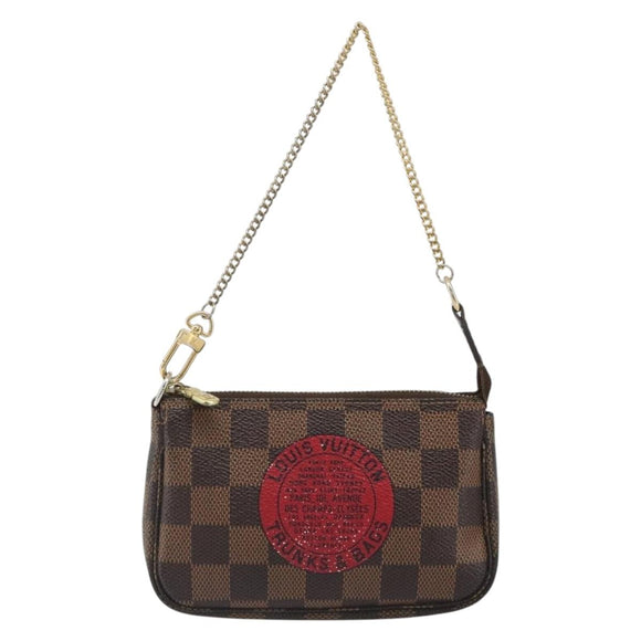LOUIS VUITTON Damier Ebene T&B Mini Pochette Accessoires N58011 LV Auth 187163A