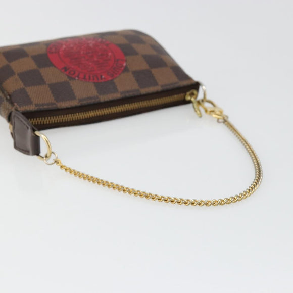 LOUIS VUITTON Damier Ebene T&B Mini Pochette Accessoires N58011 LV Auth 187163A