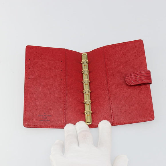 LOUIS VUITTON Epi Agenda PM Day Planner Cover Red R20057 LV Auth 187164