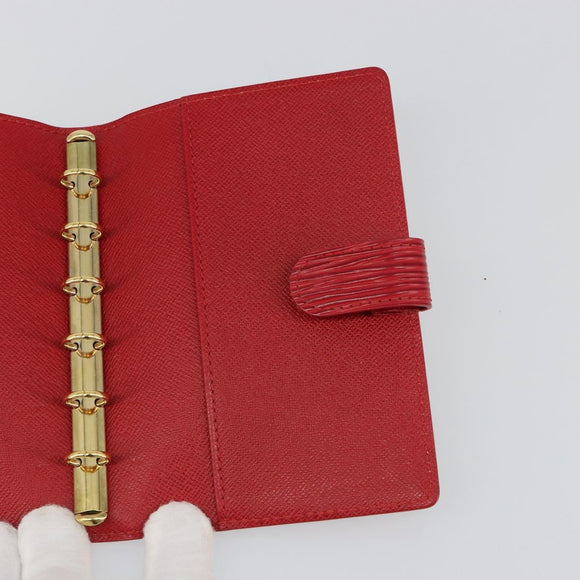 LOUIS VUITTON Epi Agenda PM Day Planner Cover Red R20057 LV Auth 187164