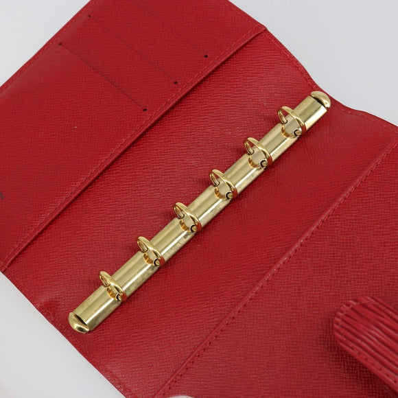 LOUIS VUITTON Epi Agenda PM Day Planner Cover Red R20057 LV Auth 187164