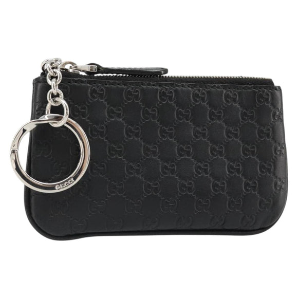 GUCCI Micro GG Canvas Guccissima Coin Purse Black 544476 Auth 187165A