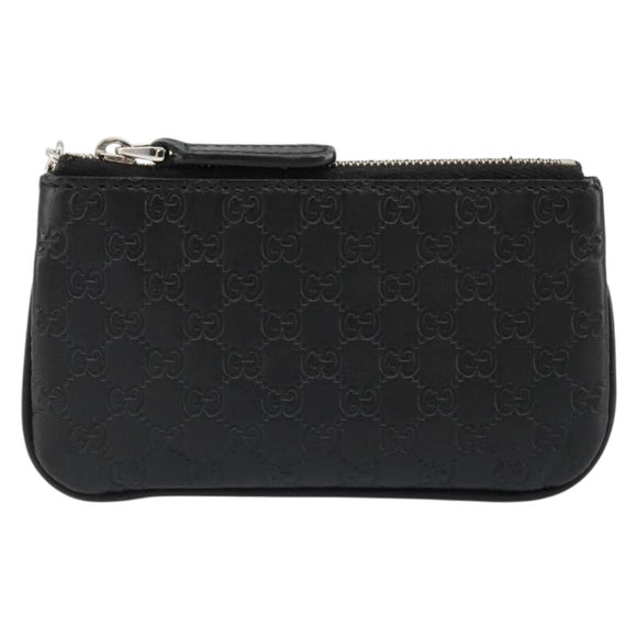 GUCCI Micro GG Canvas Guccissima Coin Purse Black 544476 Auth 187165A
