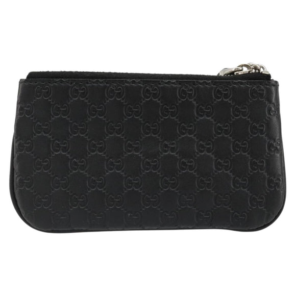 GUCCI Micro GG Canvas Guccissima Coin Purse Black 544476 Auth 187165A