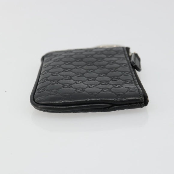 GUCCI Micro GG Canvas Guccissima Coin Purse Black 544476 Auth 187165A