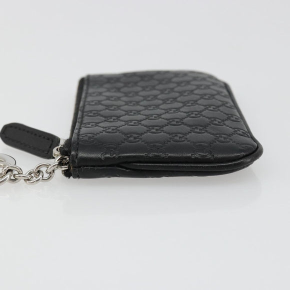 GUCCI Micro GG Canvas Guccissima Coin Purse Black 544476 Auth 187165A