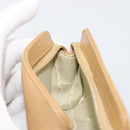 CHANEL Pouch Caviar Skin Beige Gold CC Auth 187168-15