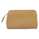 CHANEL Pouch Caviar Skin Beige Gold CC Auth 187168-3