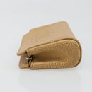 CHANEL Pouch Caviar Skin Beige Gold CC Auth 187168-5