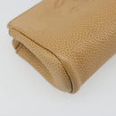 CHANEL Pouch Caviar Skin Beige Gold CC Auth 187168-9