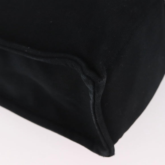HERMES Fourre Tout MM Tote Bag Cotton Black Silver Auth 187169