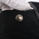 HERMES Fourre Tout MM Tote Bag Cotton Black Silver Auth 187169-14