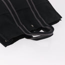 HERMES Fourre Tout MM Tote Bag Cotton Black Silver Auth 187169-6