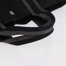 HERMES Fourre Tout MM Tote Bag Cotton Black Silver Auth 187169-7