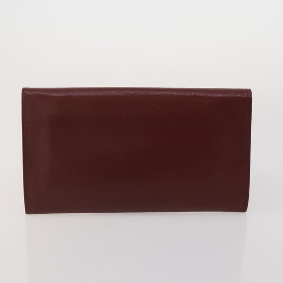 CARTIER Celine Macadam Canvas Bag Leather 3 Set Brown Bordeaux Auth 187170