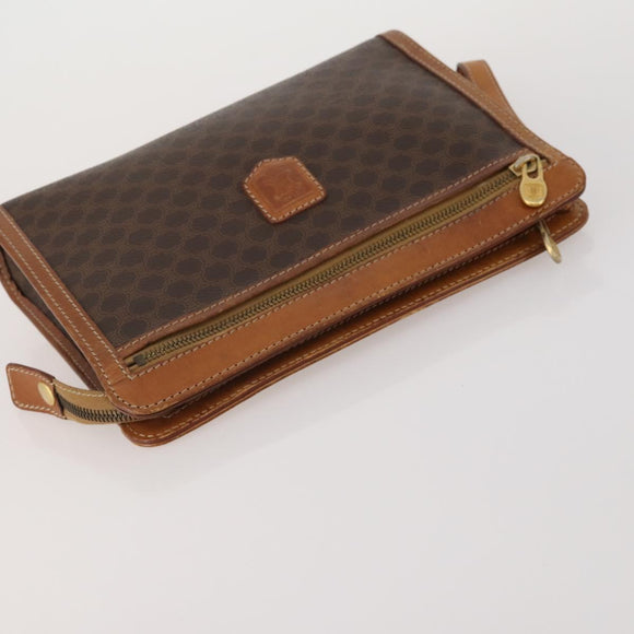 CARTIER Celine Macadam Canvas Bag Leather 3 Set Brown Bordeaux Auth 187170