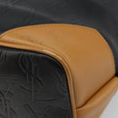 SAINT LAURENT Hand Bag Leather Black Gold Auth 187181-10
