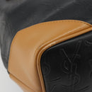 SAINT LAURENT Hand Bag Leather Black Gold Auth 187181-11