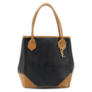 SAINT LAURENT Hand Bag Leather Black Gold Auth 187181-2