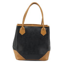 SAINT LAURENT Hand Bag Leather Black Gold Auth 187181-3