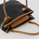 SAINT LAURENT Hand Bag Leather Black Gold Auth 187181-6