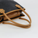 SAINT LAURENT Hand Bag Leather Black Gold Auth 187181-7