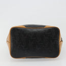SAINT LAURENT Hand Bag Leather Black Gold Auth 187181-9