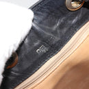 CELINE Purse Shoulder Bag Leather Black Gold Auth 187182-19