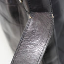 CELINE Purse Shoulder Bag Leather Black Gold Auth 187182-12