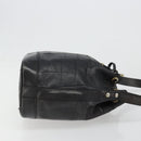 CELINE Purse Shoulder Bag Leather Black Gold Auth 187182-4