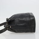 CELINE Purse Shoulder Bag Leather Black Gold Auth 187182-5