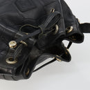 CELINE Purse Shoulder Bag Leather Black Gold Auth 187182-7