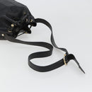 CELINE Purse Shoulder Bag Leather Black Gold Auth 187182-8