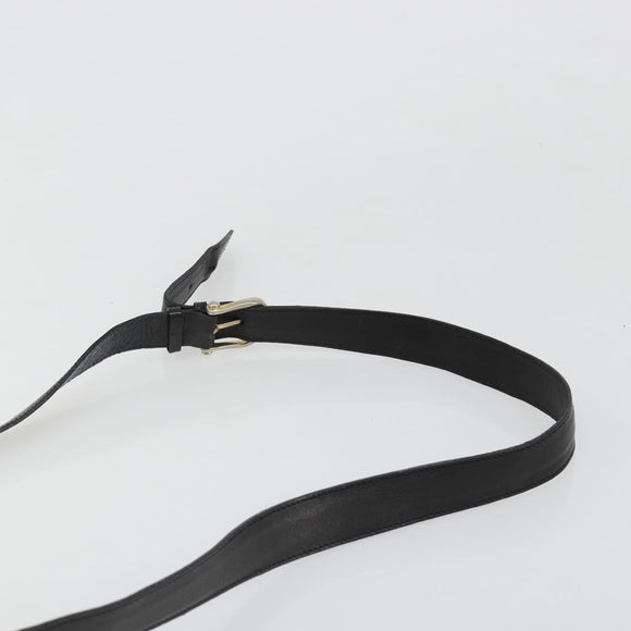 CELINE Purse Shoulder Bag Leather Black Gold Auth 187182
