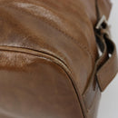 CELINE Hand Bag Leather Brown Silver Auth 187184A-10