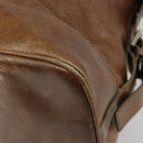 CELINE Hand Bag Leather Brown Silver Auth 187184A-12
