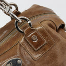 CELINE Hand Bag Leather Brown Silver Auth 187184A-14