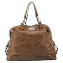 CELINE Hand Bag Leather Brown Silver Auth 187184A-2