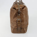 CELINE Hand Bag Leather Brown Silver Auth 187184A-5