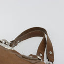 CELINE Hand Bag Leather Brown Silver Auth 187184A-8