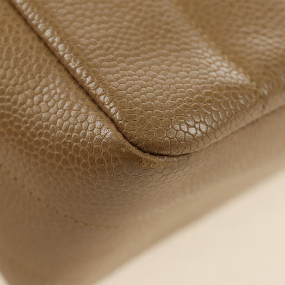 CHANEL Mademoiselle Chain Shoulder Bag Caviar Skin Brown Gold CC Auth 187186SAV