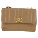 CHANEL Mademoiselle Chain Shoulder Bag Caviar Skin Brown Gold CC Auth 187186SAV-2