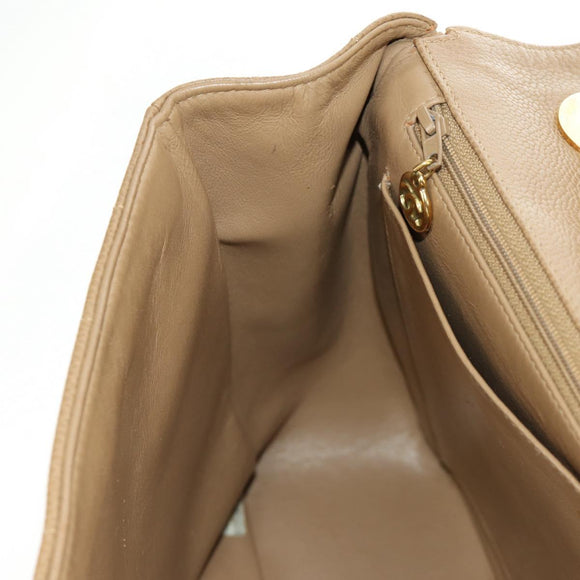 CHANEL Mademoiselle Chain Shoulder Bag Caviar Skin Brown Gold CC Auth 187186SAV