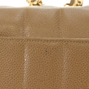 CHANEL Mademoiselle Chain Shoulder Bag Caviar Skin Brown Gold CC Auth 187186SAV-4