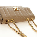 CHANEL Mademoiselle Chain Shoulder Bag Caviar Skin Brown Gold CC Auth 187186SAV-7