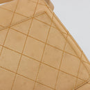 CHANEL Matelasse Shoulder Bag Lamb Skin Beige Gold CC Auth 187187-14