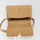CHANEL Matelasse Shoulder Bag Lamb Skin Beige Gold CC Auth 187187-16