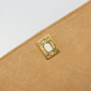 CHANEL Matelasse Shoulder Bag Lamb Skin Beige Gold CC Auth 187187-17