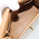 CHANEL Matelasse Shoulder Bag Lamb Skin Beige Gold CC Auth 187187-19