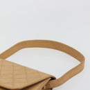 CHANEL Matelasse Shoulder Bag Lamb Skin Beige Gold CC Auth 187187-8